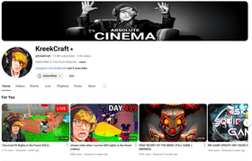 KreekCraft public YouTube channel page screenshot with Roblox videos, used only as creator-channel context