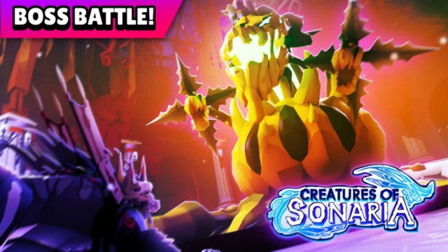Historical Creatures of Sonaria Halloween event boss artwork, used as illustrative seasonal context and not as a 2026 Cursed subspecies screenshot