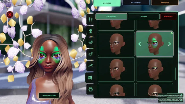Roblox avatar makeup customization interface used as general context for The Hollow seasonal makeup coverage