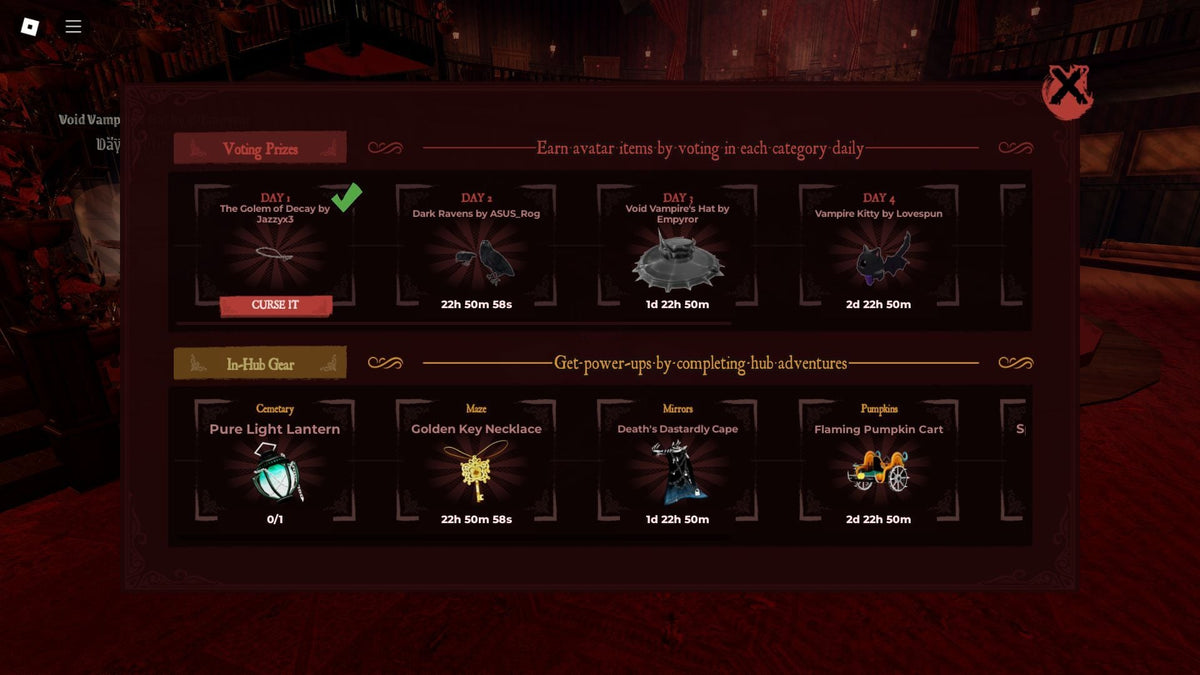 Roblox Halloween event rewards menu, used as contextual event imagery