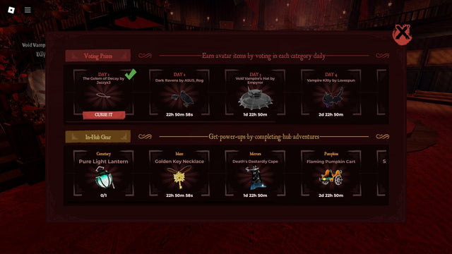 Roblox Halloween event rewards menu, used as contextual event imagery