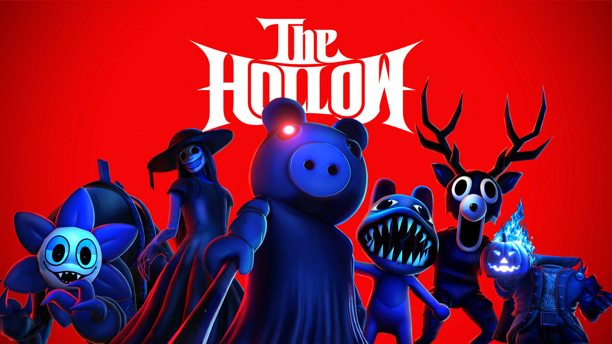 Official Roblox The Hollow 2026 Halloween event artwork featuring nine horror-game characters