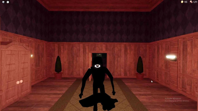 Seek from Roblox DOORS in a dark corridor, illustrating one of the monsters included in The Hollow event
