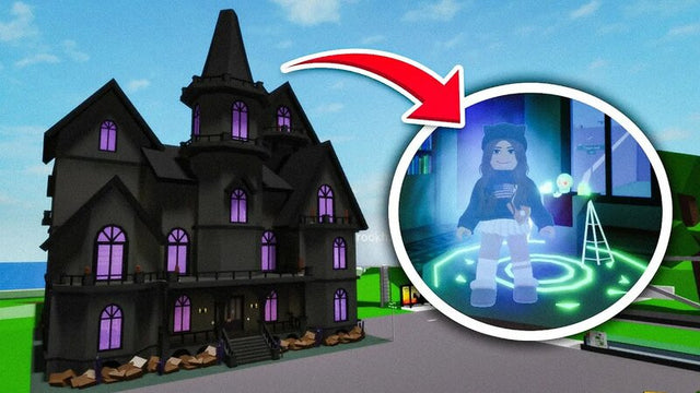 Historical Brookhaven Halloween mansion scene from a past video preview; not a confirmed 2026 house reveal