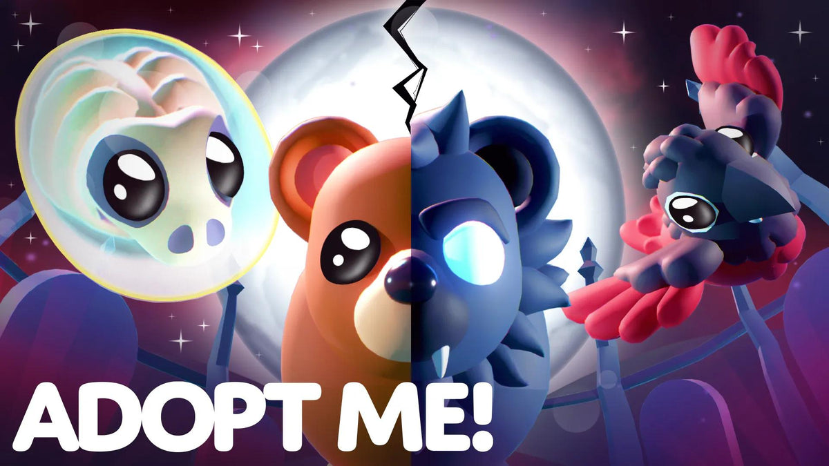 Adopt Me Halloween event banner with spooky creatures under a moon
