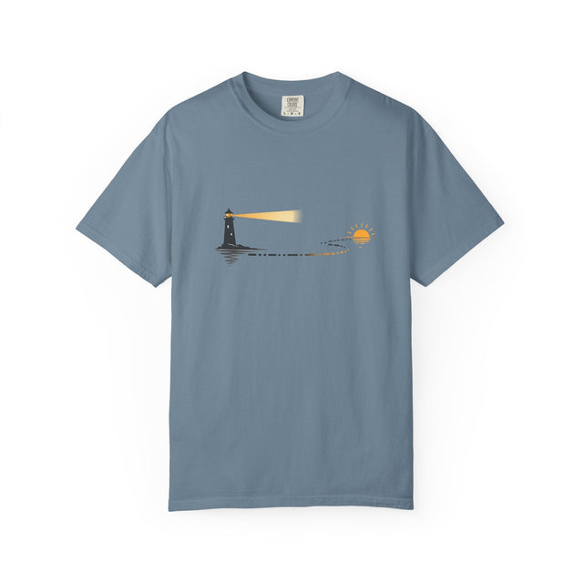 Lighthouse Sunset Tees for Quiet Coastal Stillness
