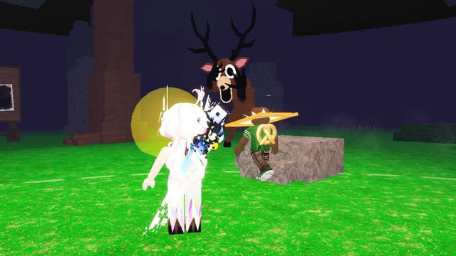 The Deer monster in Roblox 99 Nights in the Forest, used as a source-game reference for The Hollow survival preparation