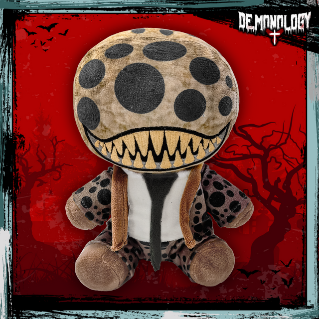 Demonology Biter character plush shown as source-game context, not an official map of Roblox The Hollow
