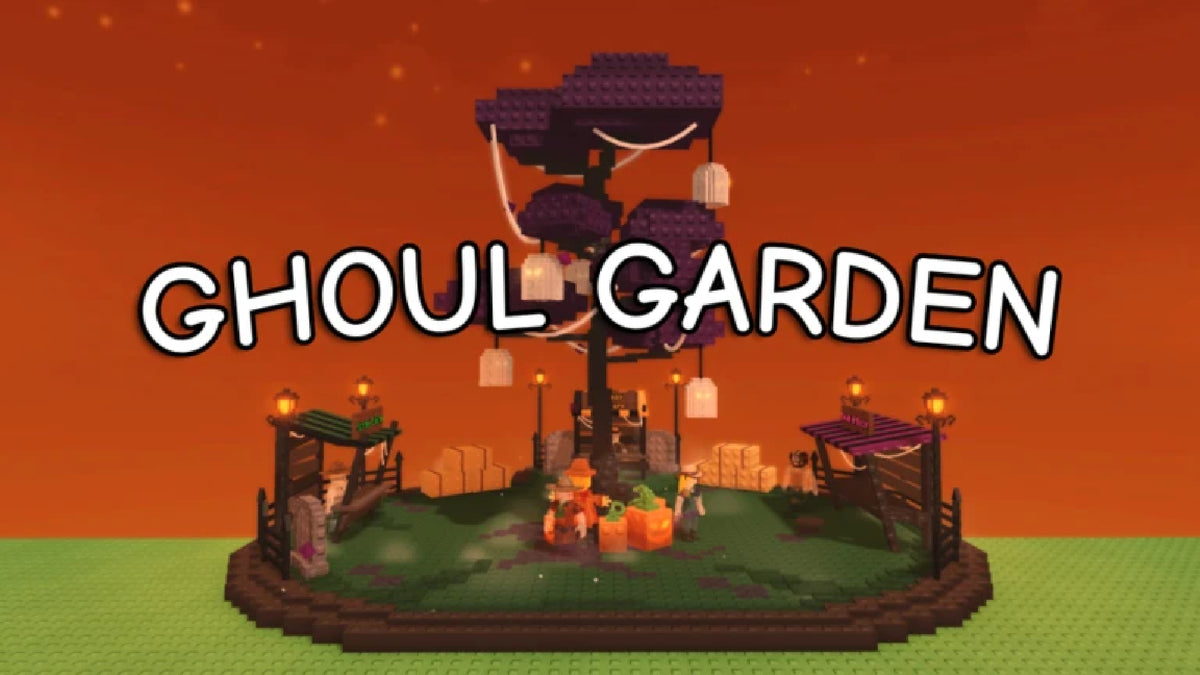 Grow a Garden Ghoul Garden Halloween event with pumpkins and lanterns