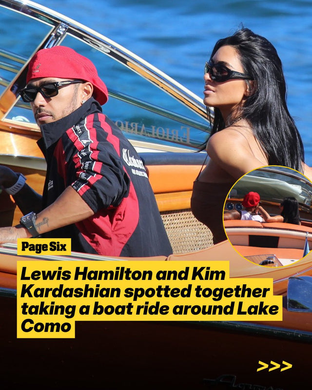 Kim Kardashian and Lewis Hamilton Spotted on Lake Como Boat Ride