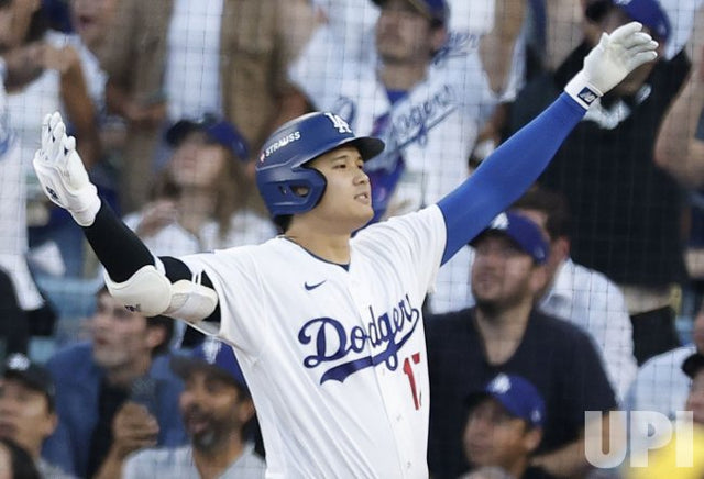 Shohei Ohtani celebrates his three-run homer during Dodgers-Brewers NLCS Game 4 on October 15, 2026