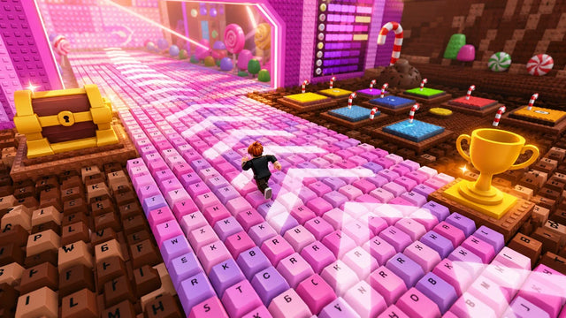 Roblox +1 Speed Keyboard Escape candy-colored keyboard obstacle course