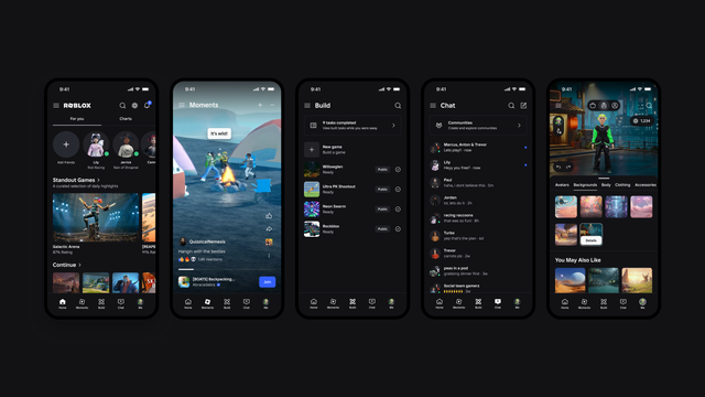 Official Roblox mobile app interface screenshot used as context for a report about a possible Halloween app theme