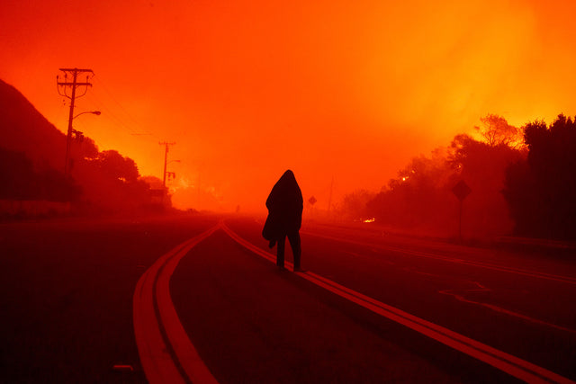 Archival photo of a smoke-filled Malibu road during the earlier Franklin Fire; not the 2026 Bryson Fire