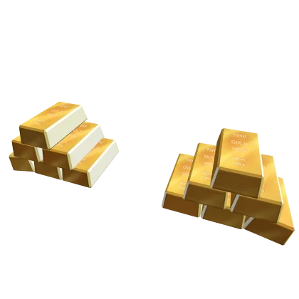 Goldrow, a gold-bar shoulder accessory shown as a premium-looking Roblox avatar item