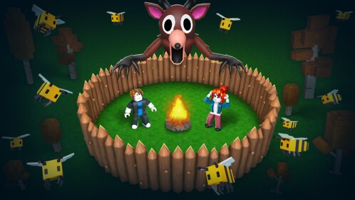 Official 99 Nights in the Forest Roblox experience artwork for a guide to Roblox Halloween weekend Day 2