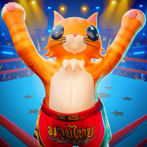Cat Battles Roblox game icon showing an orange cat boxer in a ring