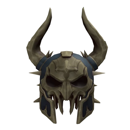 Dark horned Roblox helmet used as a style reference for the Helmet of the Ossuary article