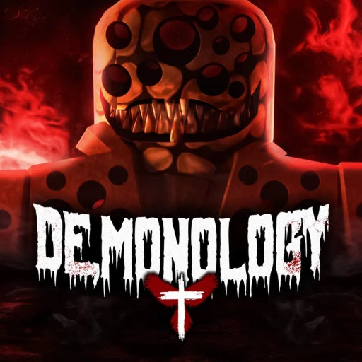 Demonology Roblox horror experience promotional image showing the monster associated with Biter, a character in The Hollow lineup