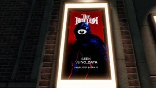 Seek event poster displayed in the Roblox The Hollow Halloween hub