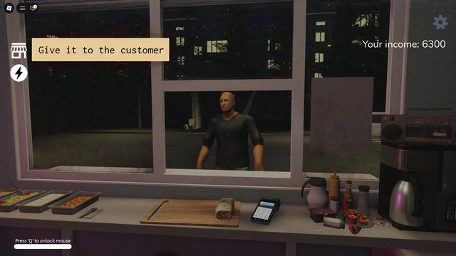 Scary Shawarma Kiosk customer waiting outside the night-shift service window