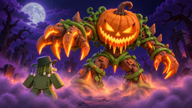 Steal An Egg Halloween Dimension event teaser showing the spooky portal and Halloween setting