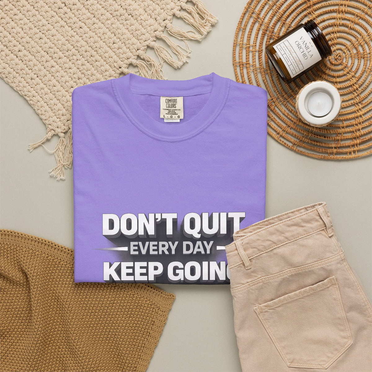 Motivational T-Shirt - "Don't Quit Every Day, Keep Going" Inspirational Tee