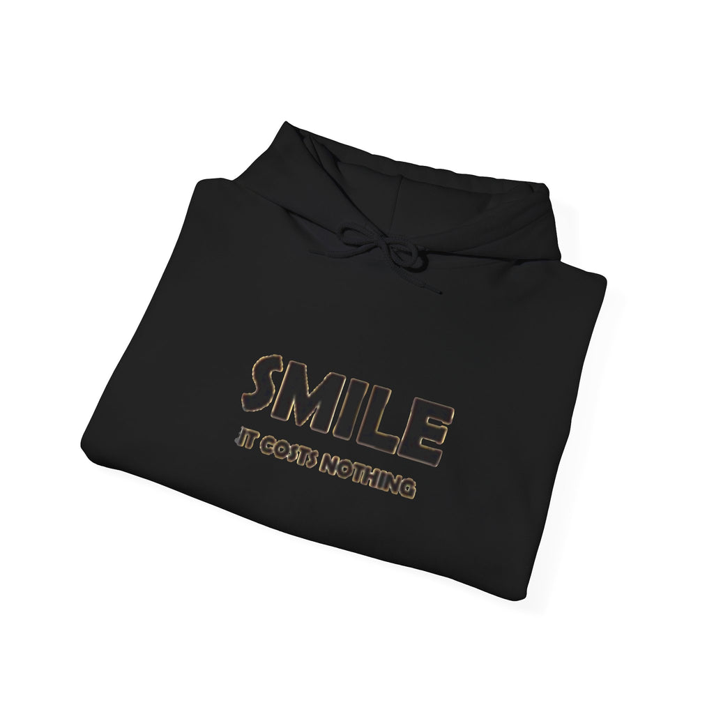 Smile It Costs Nothing Hoodie — Minimalist Positive Message Hooded Sweatshirt
