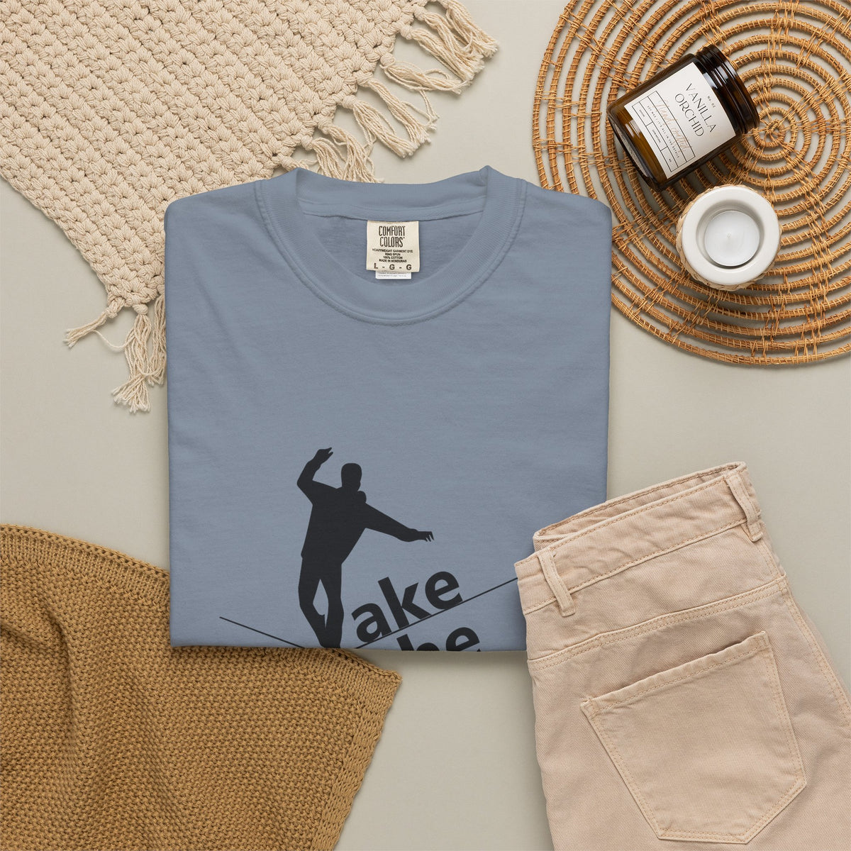 Take the Risk T-Shirt — Tightrope Silhouette Motivational Tee