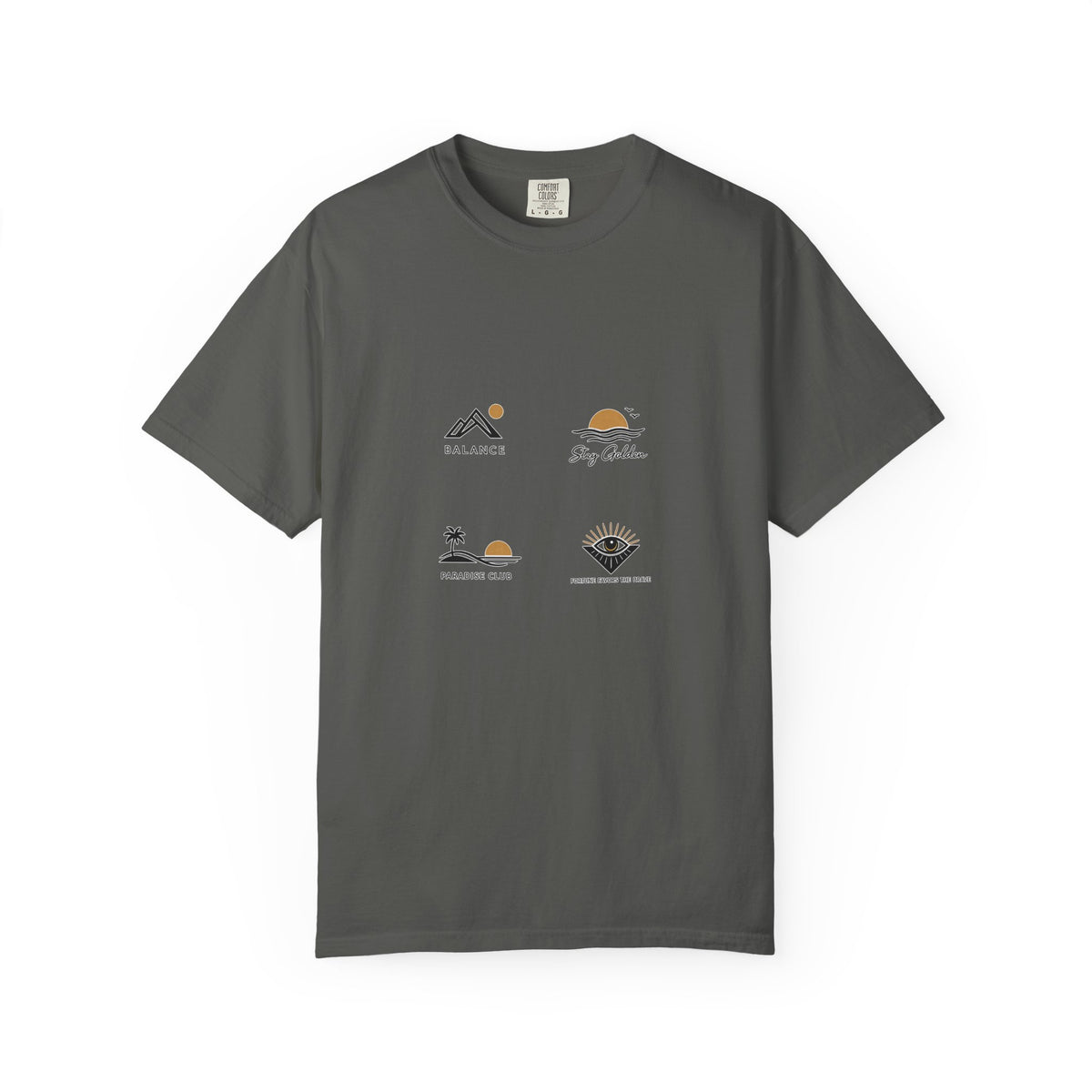 Paradise Club Tee — Minimal Sunset Palm Graphic T-Shirt