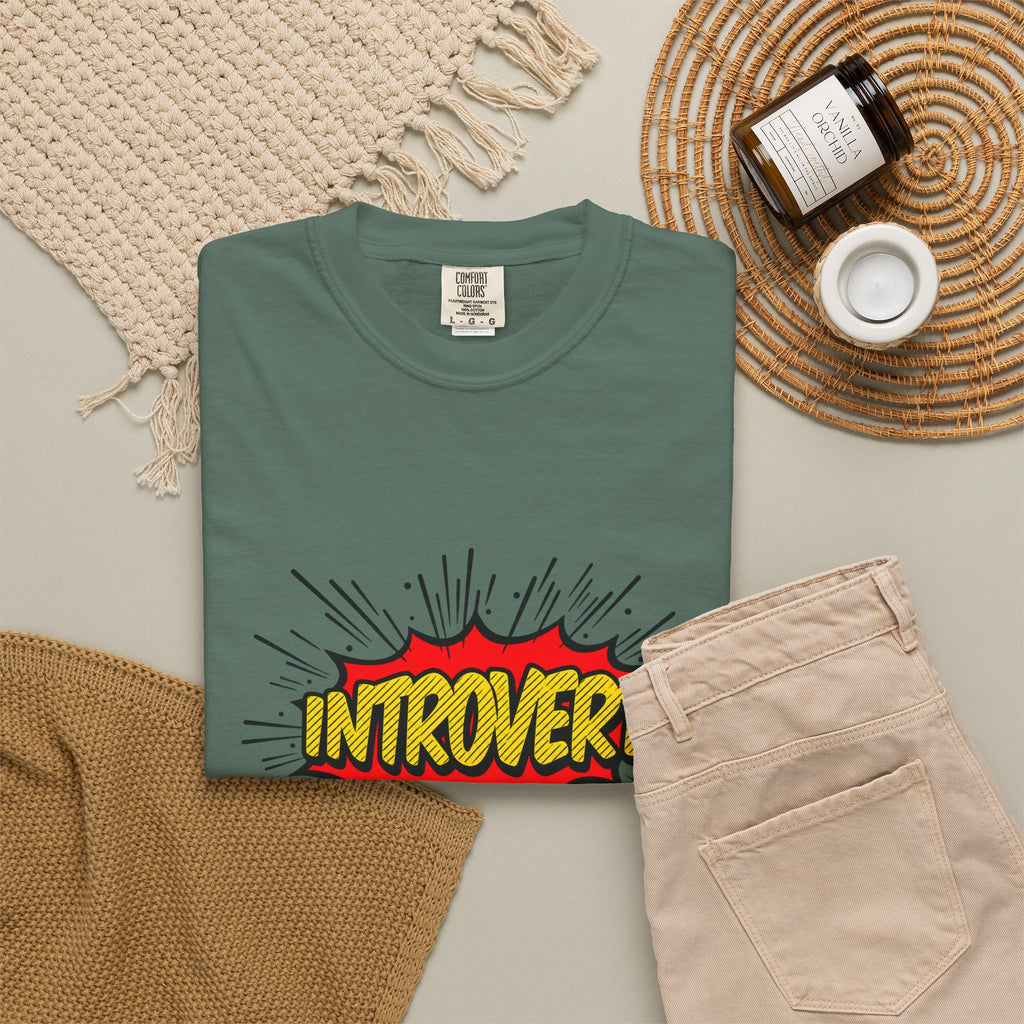 Introvert Comic Pop T-Shirt — Graphic "INTROVERT!" Tee