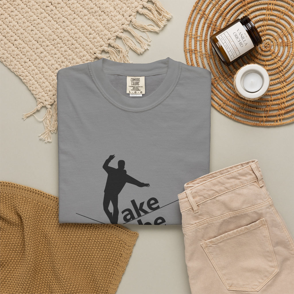 Take the Risk T-Shirt — Tightrope Silhouette Motivational Tee