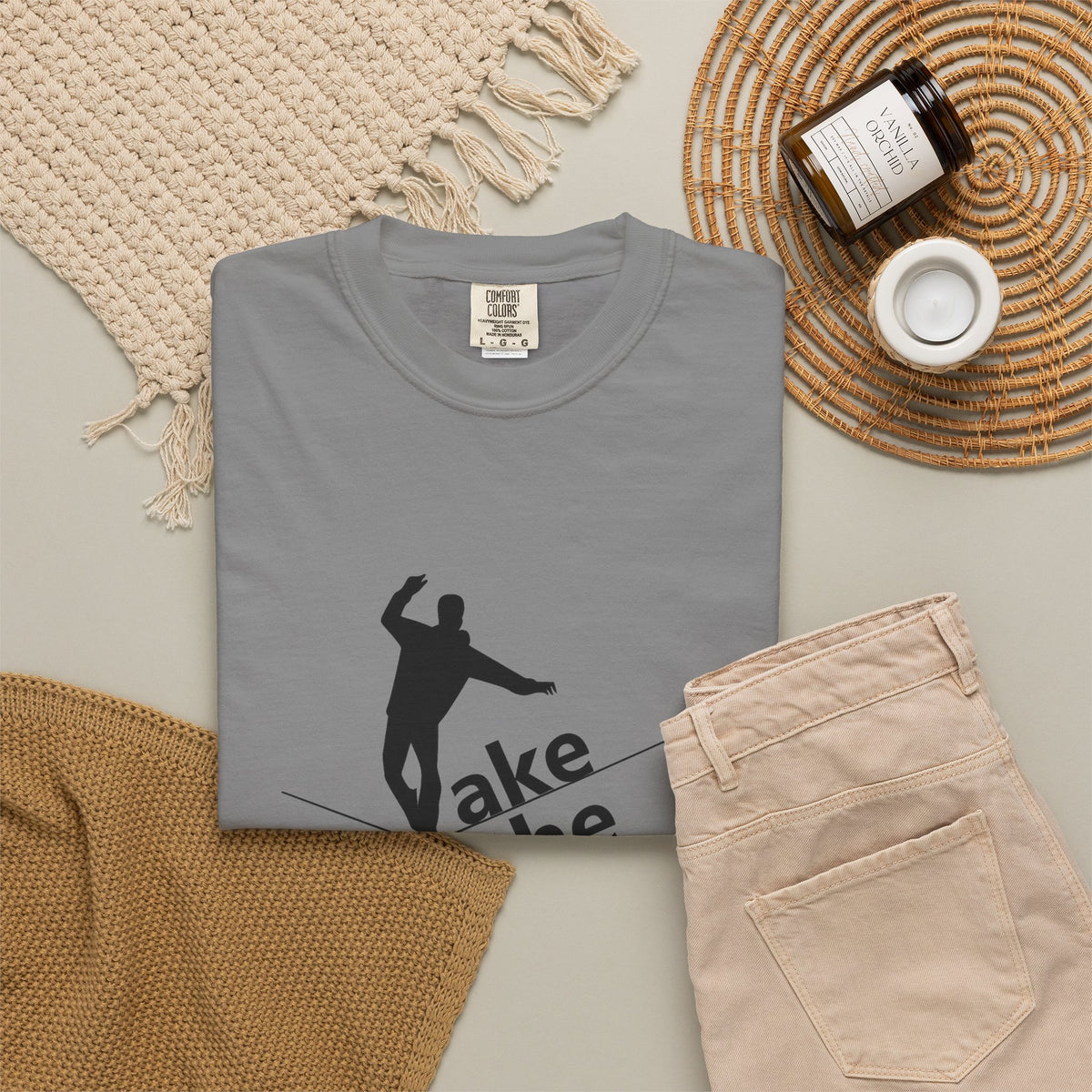 Take the Risk T-Shirt — Tightrope Silhouette Motivational Tee