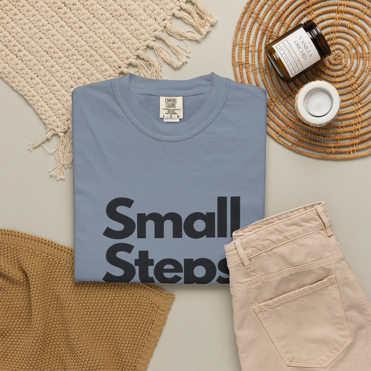 Motivational Tee — “Small Steps Every Day.” Inspirational Casual T-Shirt