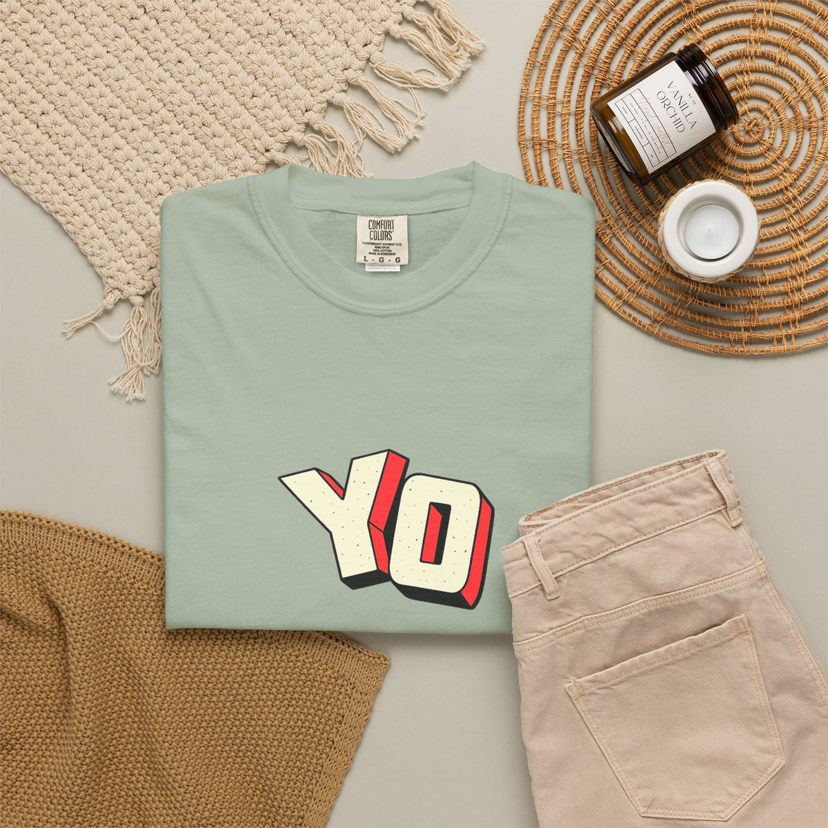 Yo Graphic T-Shirt — Retro 3D Lettering Tee