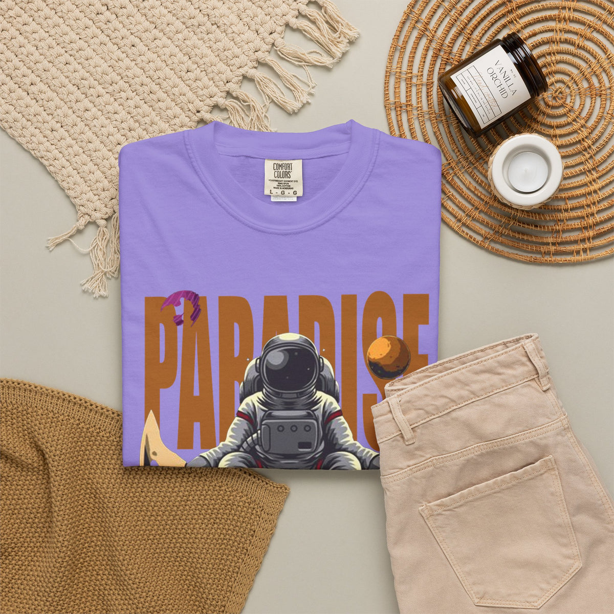 T-Shirt — 'Paradise: Never Get Tired of Getting Lost' Astronaut Graphic Tee