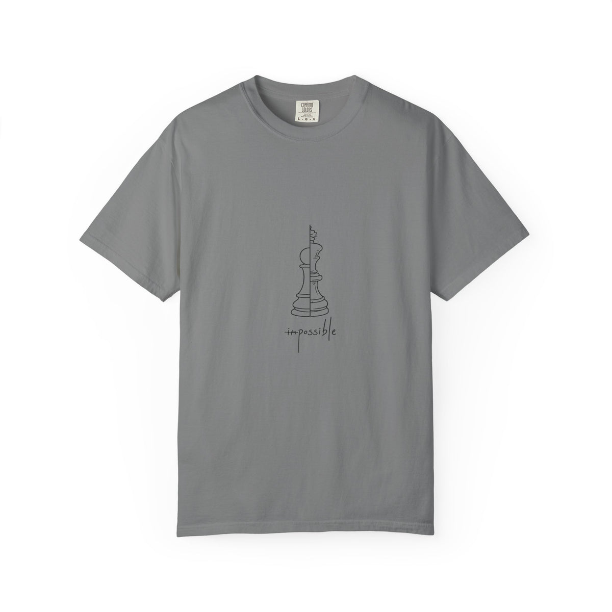 Chess Pawn to King T-Shirt — "Impassible" Minimalist Line Art Tee