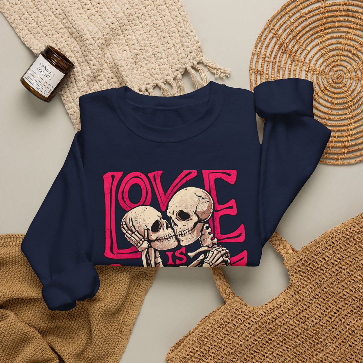 Skeleton Couple 'Love Is Love' Crewneck Sweatshirt