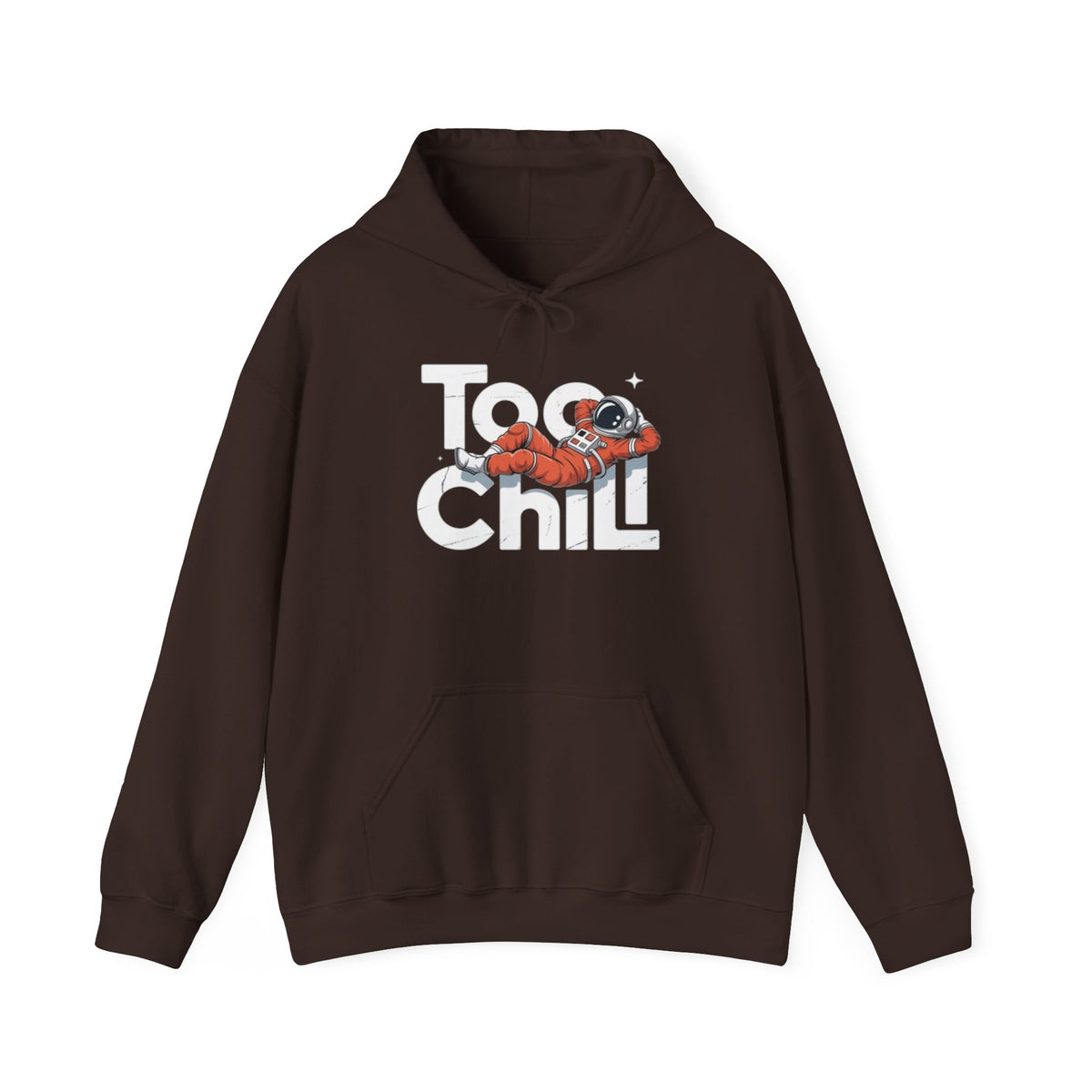 Too Chill Astronaut Hoodie — Retro Space Graphic Pullover