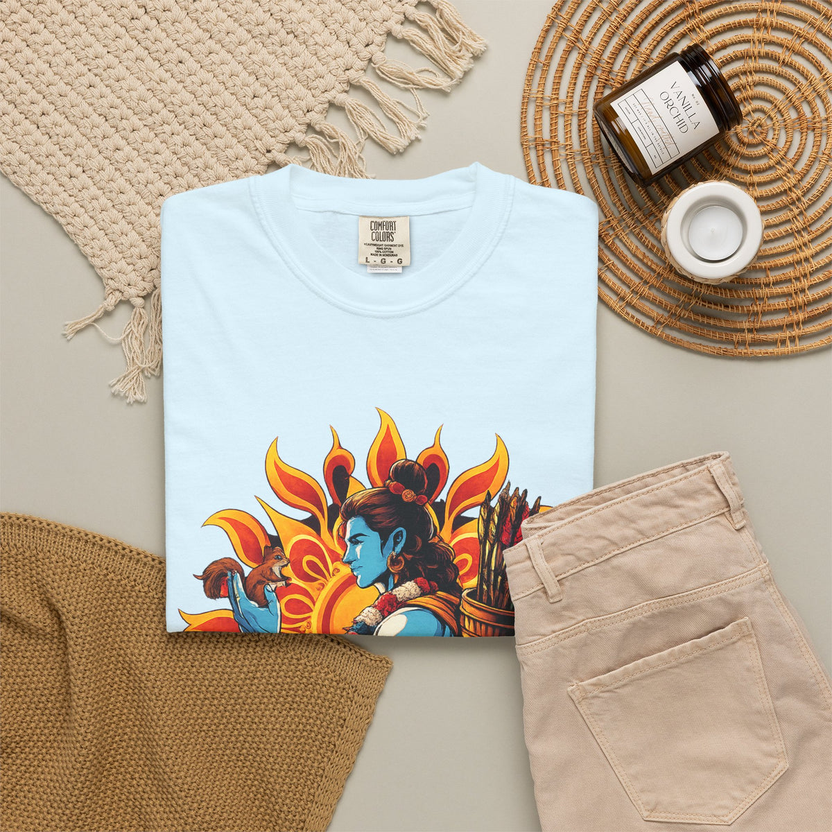 T-Shirt Ram Ji — Mythic Archer Illustration Tee (Sunburst Warrior Graphic)
