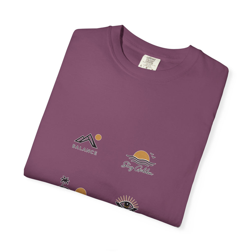 Paradise Club Tee — Minimal Sunset Palm Graphic T-Shirt