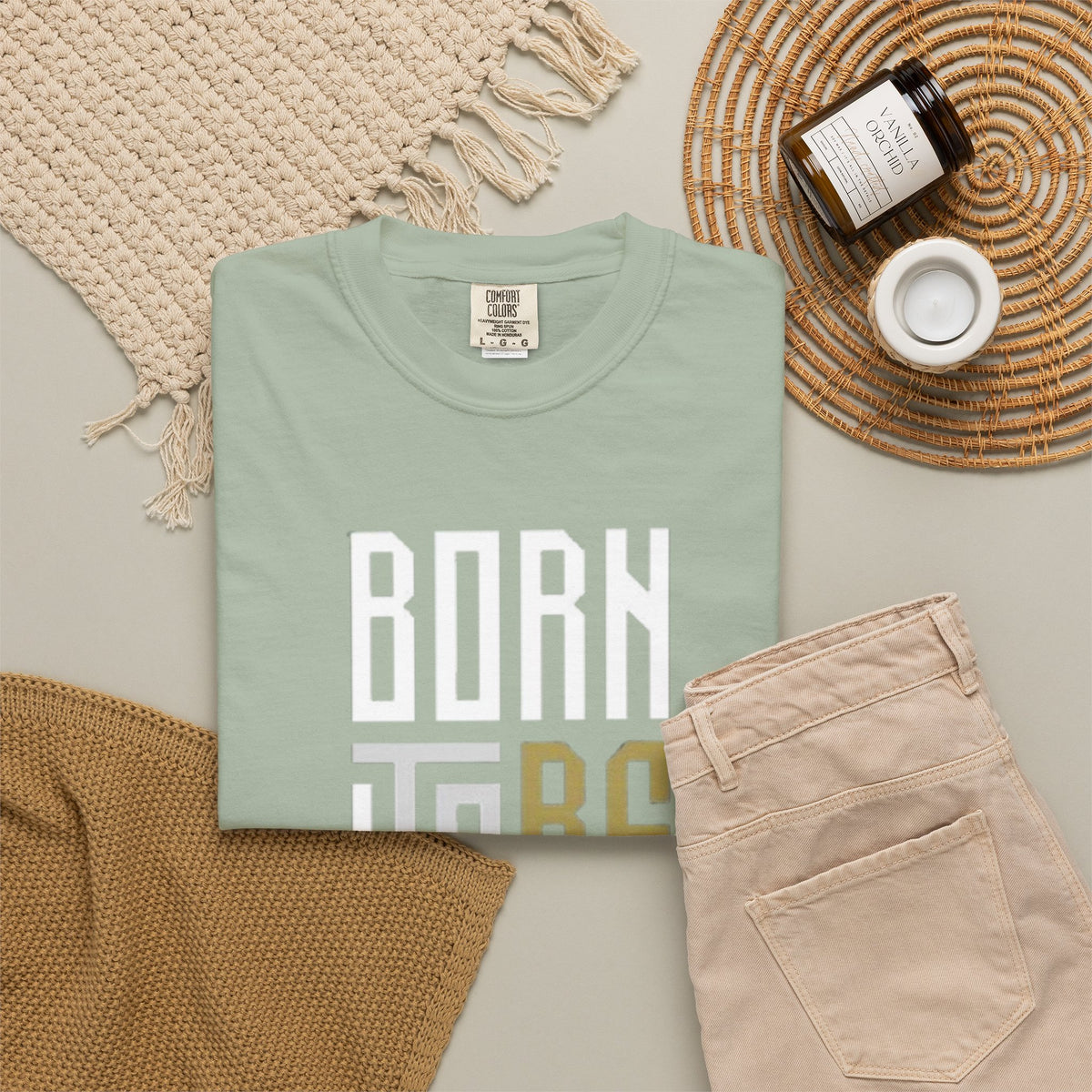 T-Shirt — "Born To Be Untile" Bold Vertical Typography Tee