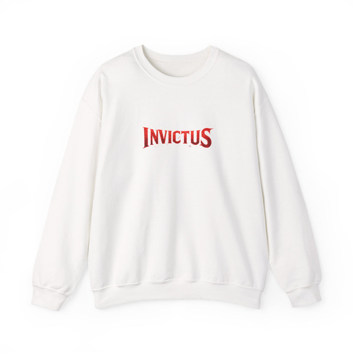 Invictus Crewneck Sweatshirt — Bold Red Script Pullover