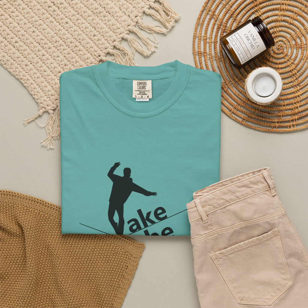Take the Risk T-Shirt — Tightrope Silhouette Motivational Tee