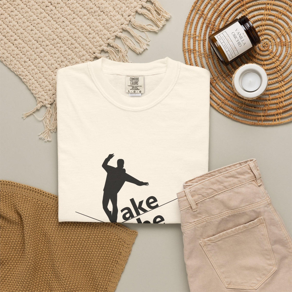 Take the Risk T-Shirt — Tightrope Silhouette Motivational Tee