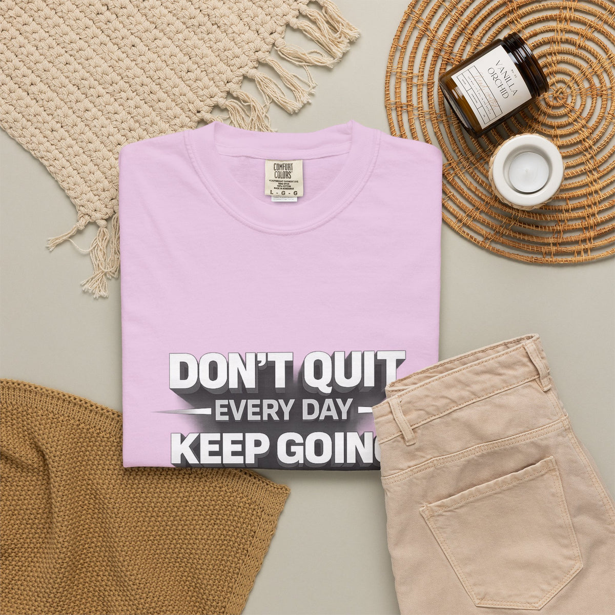 Motivational T-Shirt - "Don't Quit Every Day, Keep Going" Inspirational Tee