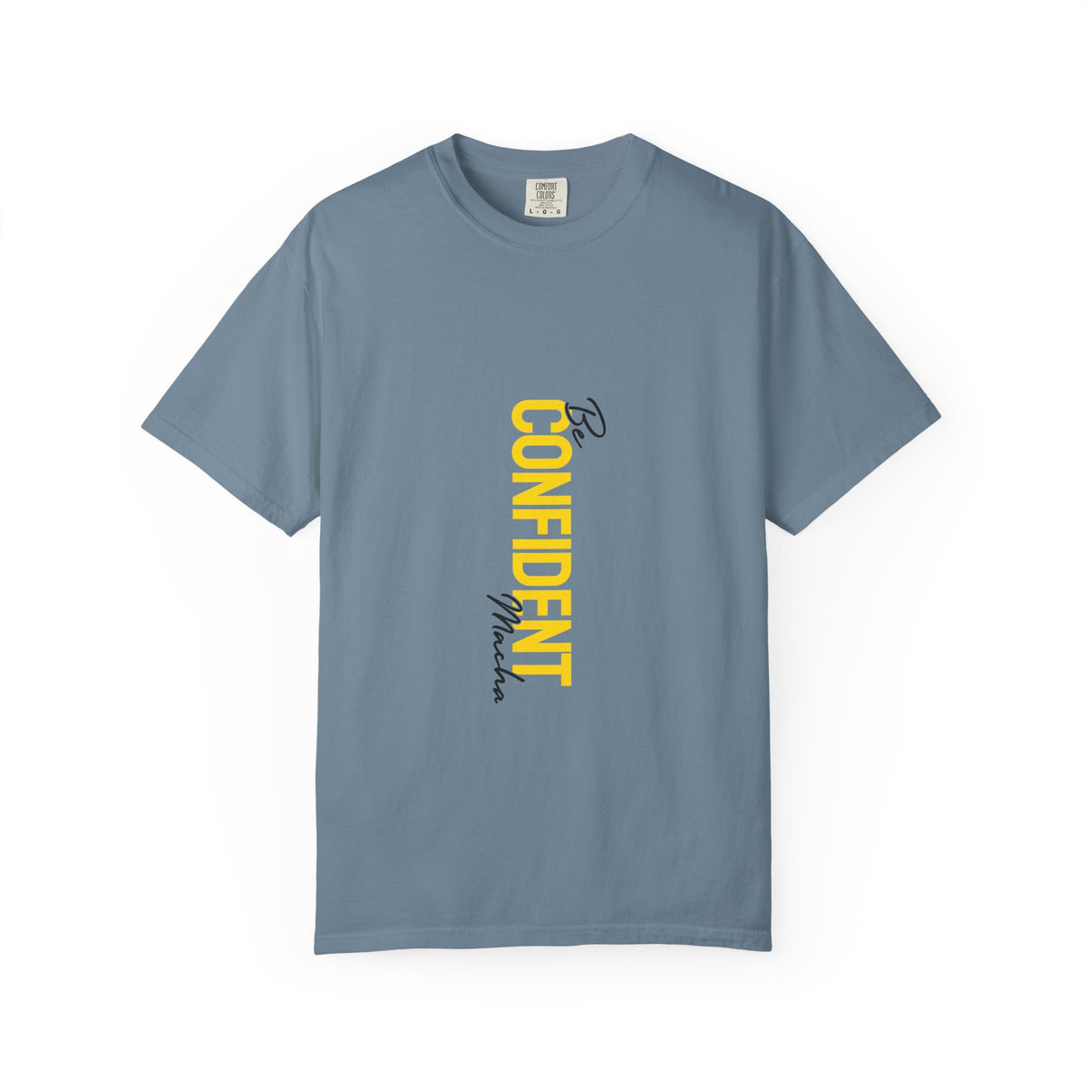 Be Confident Vertical Text T-Shirt — Motivational Graphic Tee