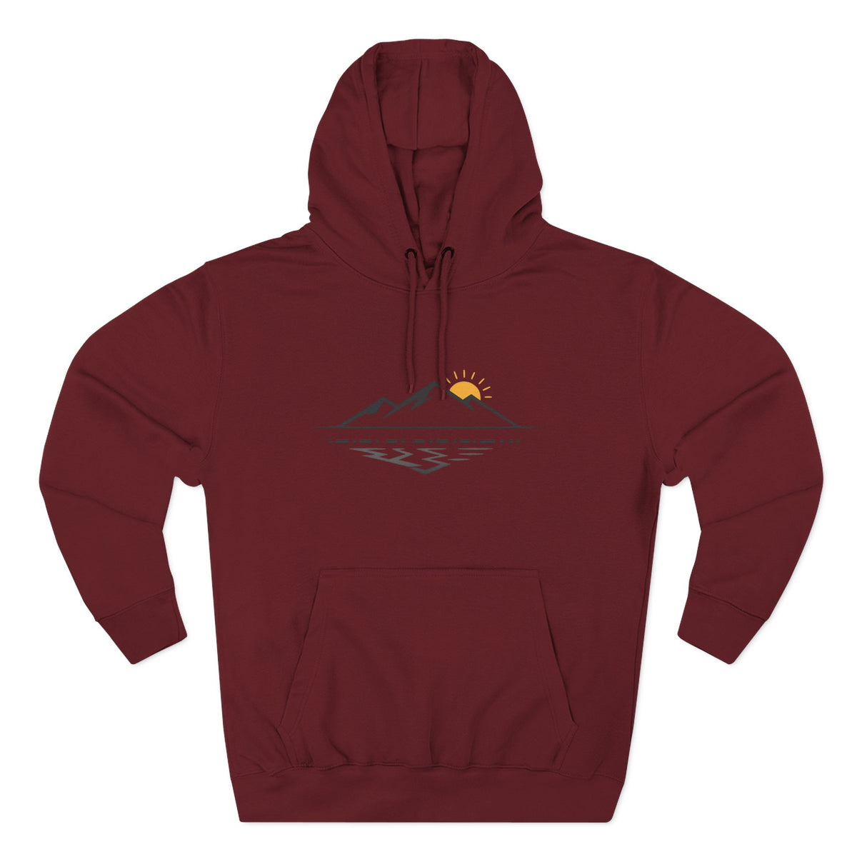 Mountain Sunrise Hoodie — Minimal Outdoor Graphic Pullover