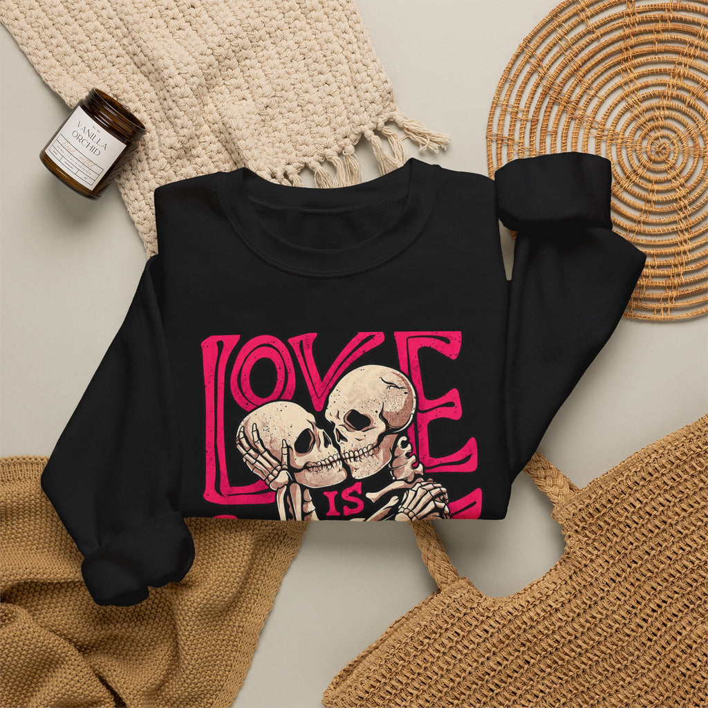 Skeleton Couple 'Love Is Love' Crewneck Sweatshirt