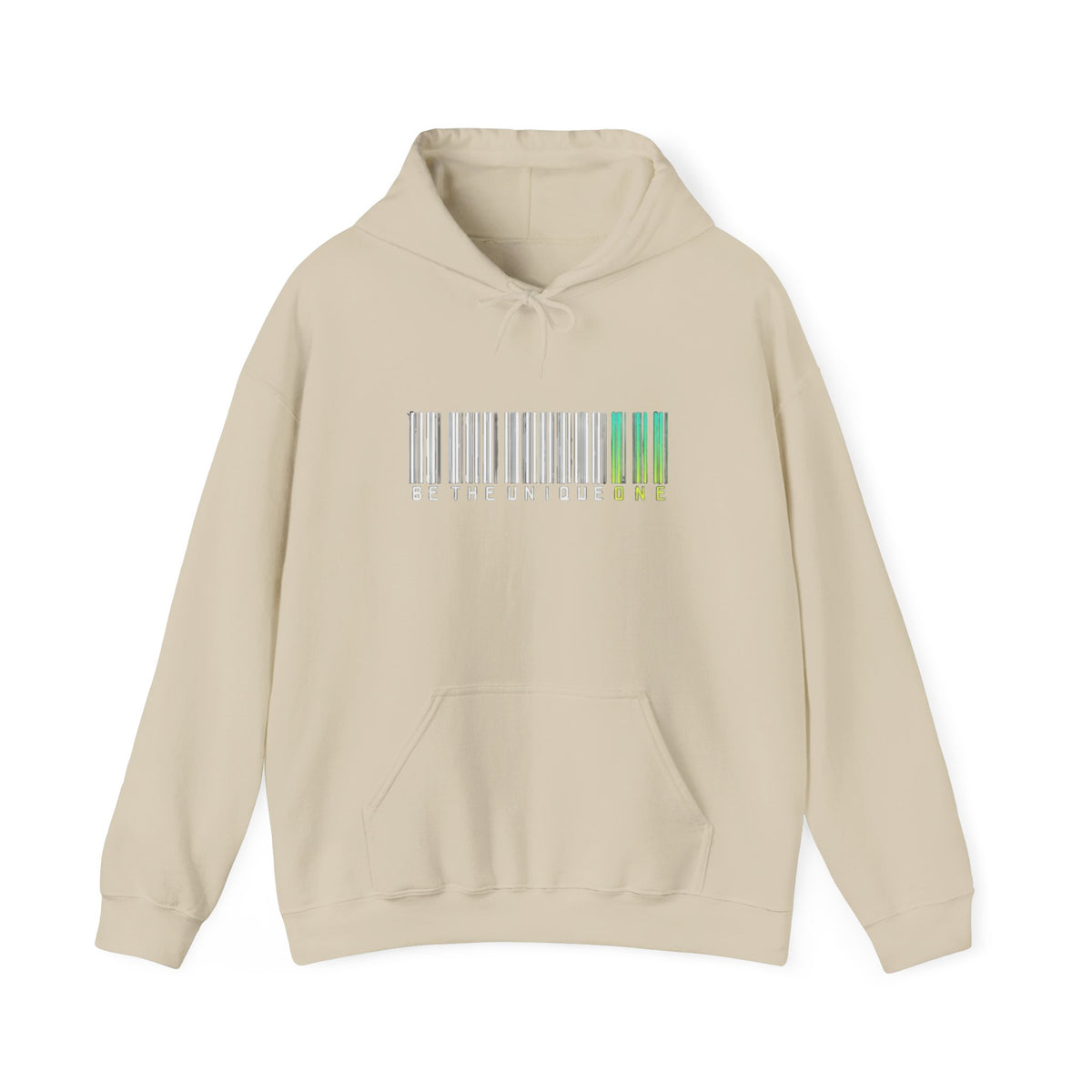 Unique One Barcode Hoodie — "Be the Unique One" Graphic Pullover
